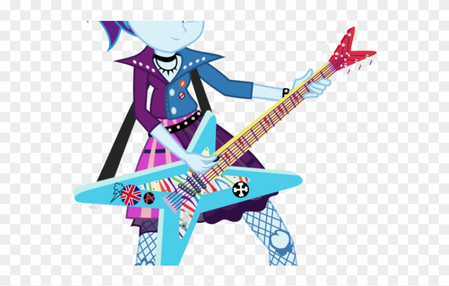 Piercing Clipart Punk Music - My Little Pony Eg Rainbow Dash With Guitar - Png Download