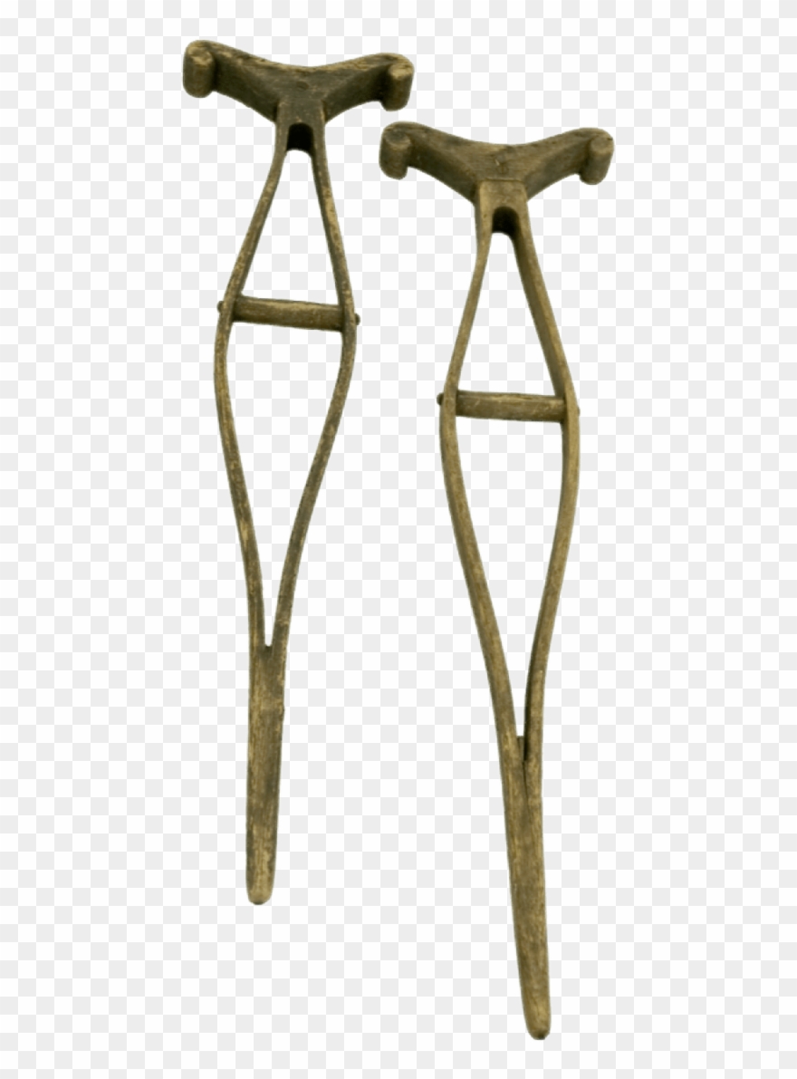 Set Of Old Wooden Crutches - Wood Crutches Png Clipart