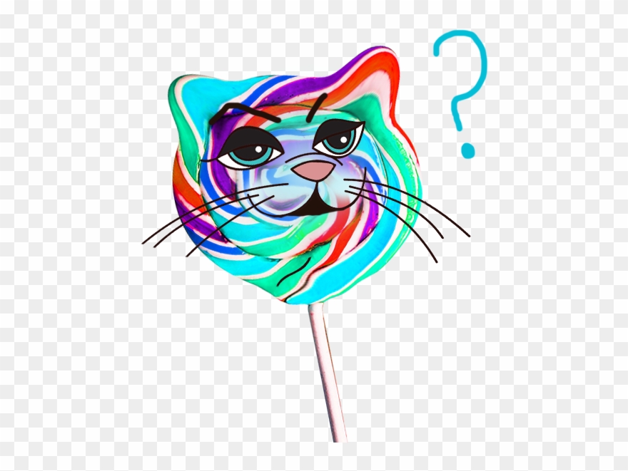 Lollypop Cat Huh - Illustration Clipart