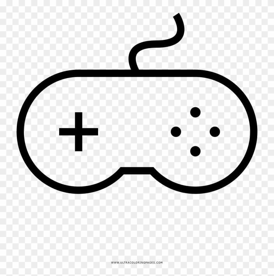 Video Game Controller Coloring Page - Dibujo De Control De Videojuegos Clipart