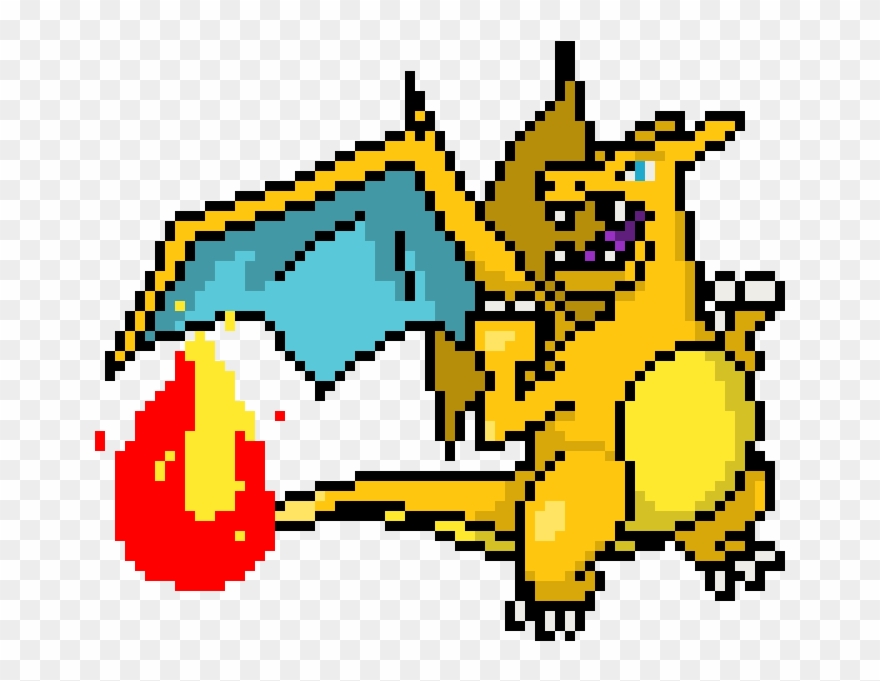 Charizard - 8 Bit Mewtwo Clipart
