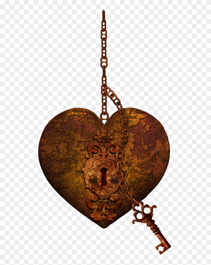 B *✿* Meu Coração, Clip Art, Imprimíveis, Chaves Vintage - Llave Antigua Con Cadena - Png Download