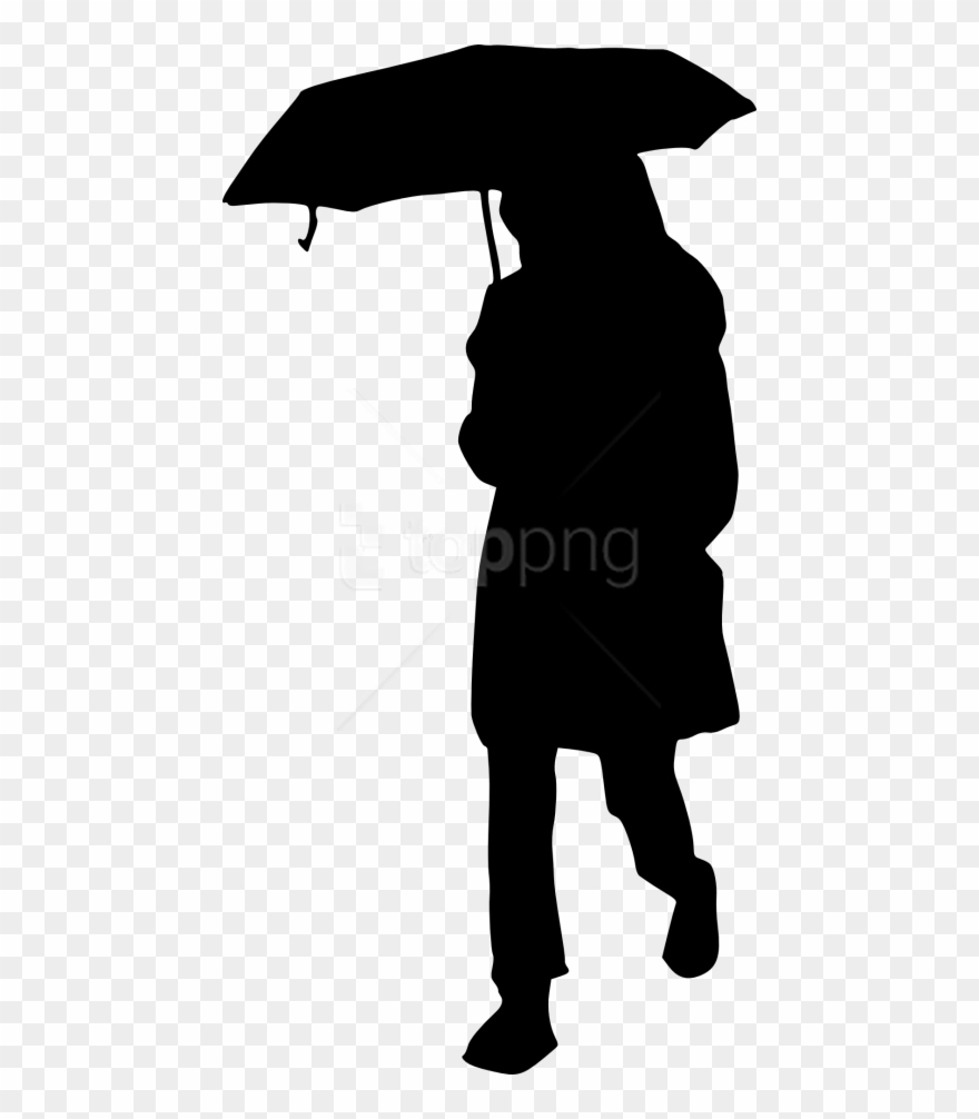Free Png Woman Umbrella Silhouette Png - Clip Art Silhouettes Girl With Umbrella Transparent Png