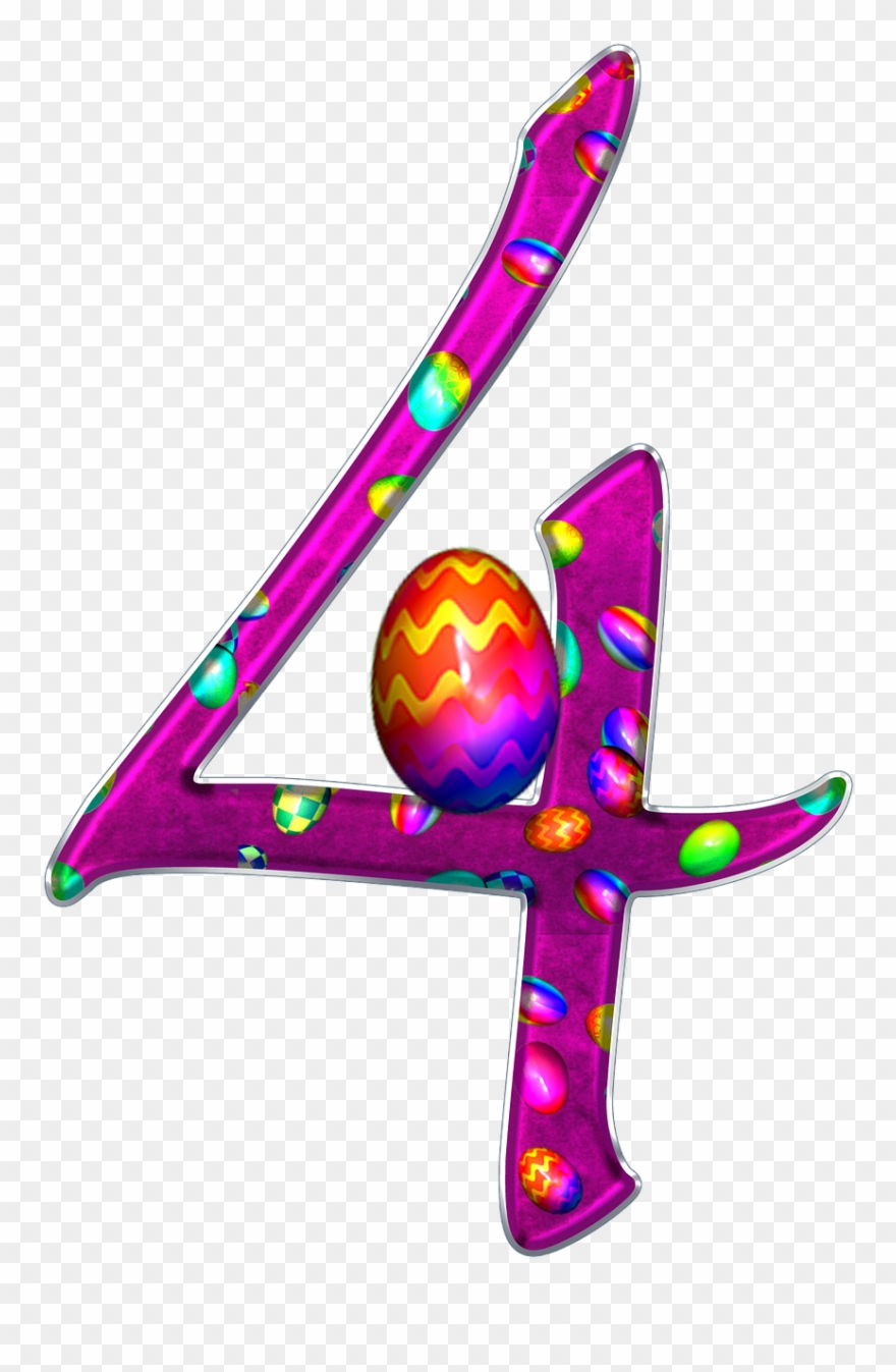Number 4 Four - Numero 4 Con Fondo Transparente Clipart