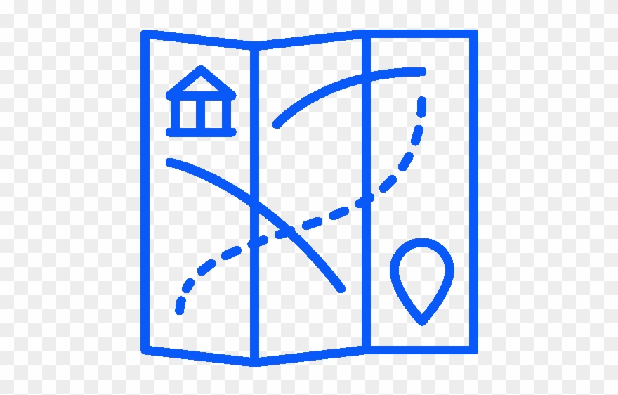 Blue Map Icon - Illustration Clipart