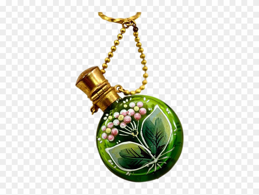 Pretty And Feminine Enameled Chatelaine Green Glass - Keychain Clipart