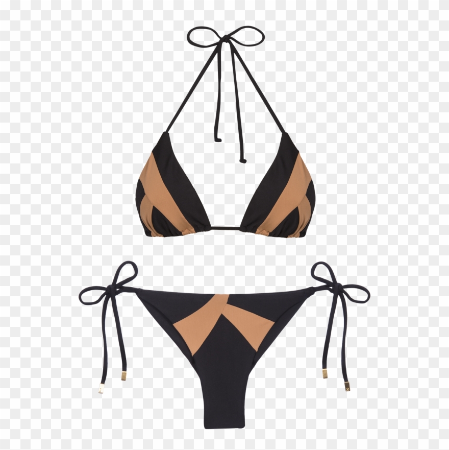 Black Wave Triangle Bikini - Bikini Clipart