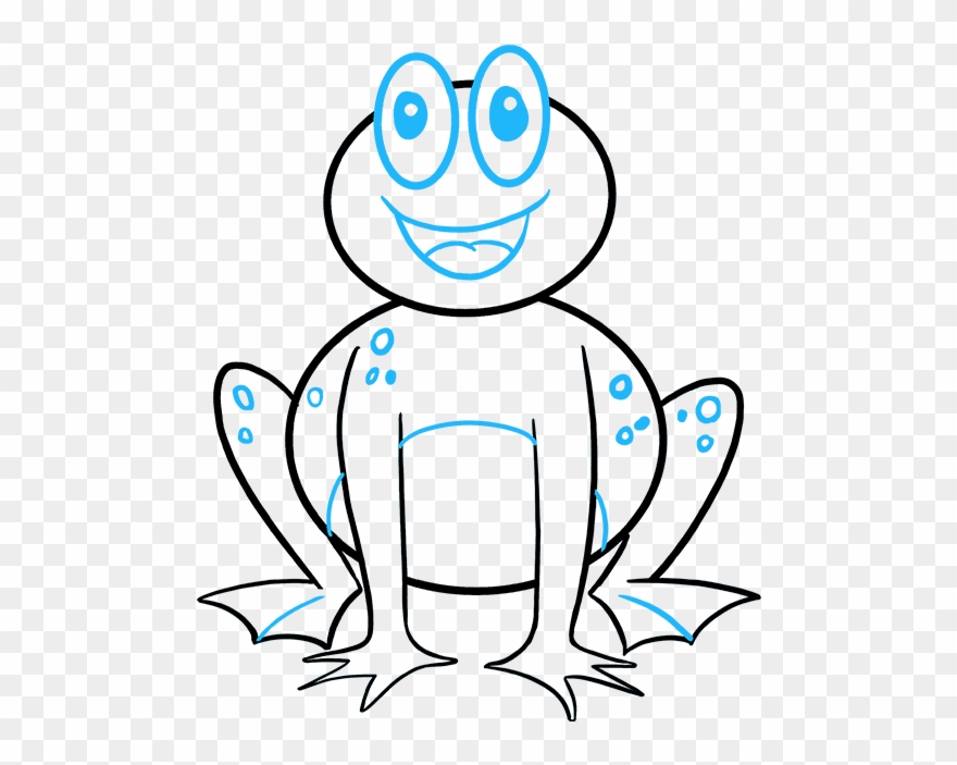 Drawn Head Frog - Small Frog Easy Drawing Clipart