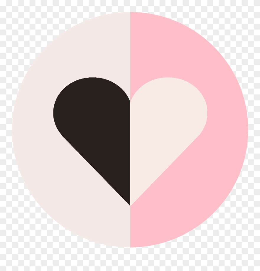 White/black/pink - Heart Clipart