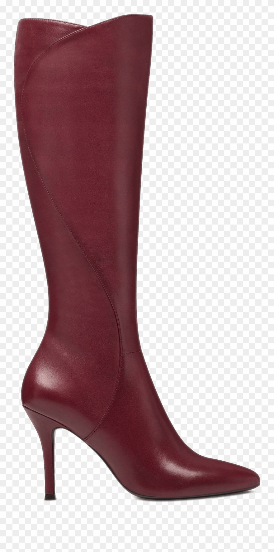 Transparent High Heel Boots - Womens Knee High Square Toe Boots Clipart