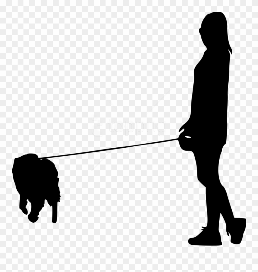 Free Png Dog Walking Silhouette Png - People Walking Dog Silhouette Clipart