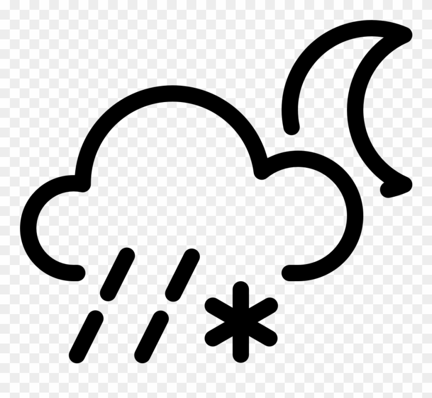 Weather Moon Sleet Clipart