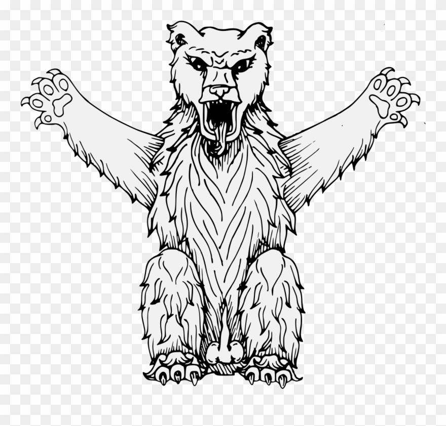 Bear Sejant Affronty - Illustration Clipart