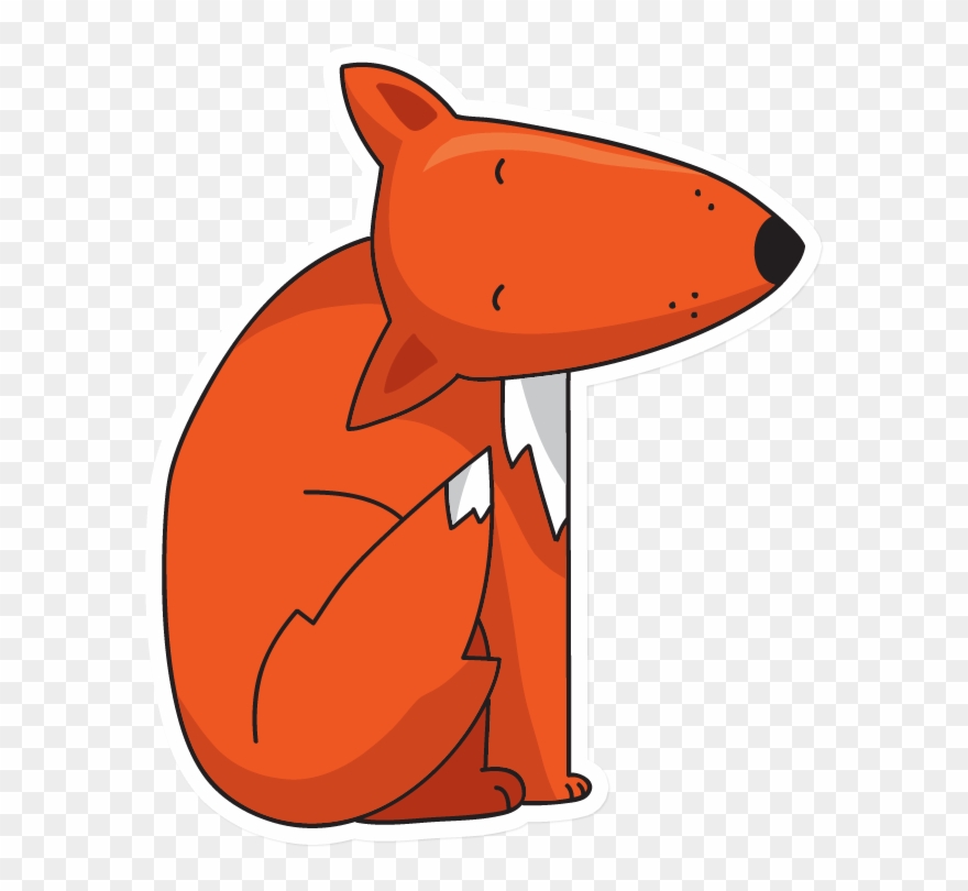 Sticker That Kick Ass Cunning Fox - Cartoon Clipart