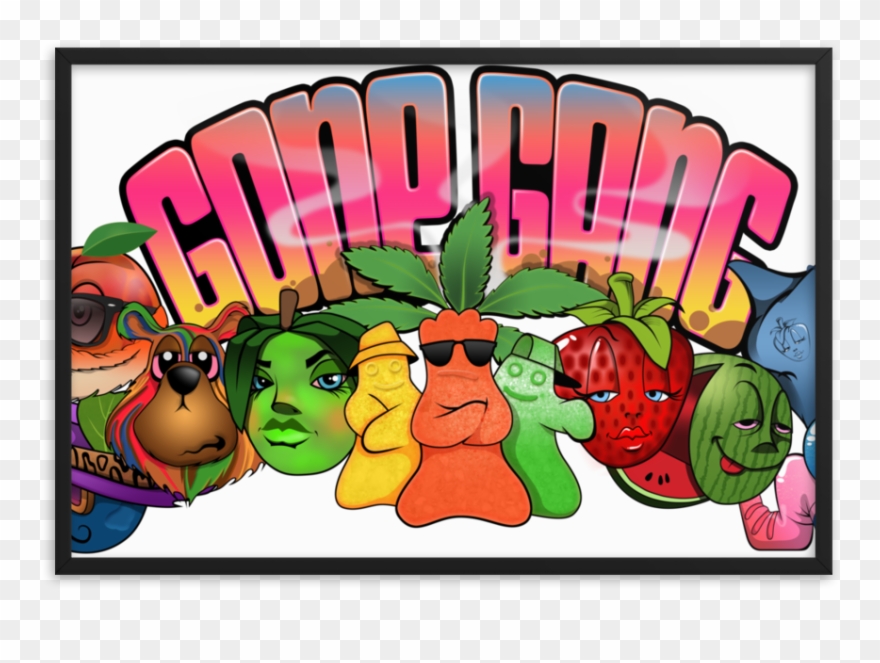 Framed Matte Gone Gang Art - Cartoon Clipart