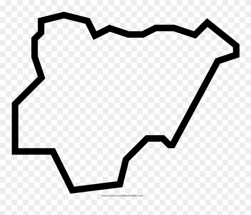 Nigeria Coloring Page - Nigeria Map Line Image Png Clipart