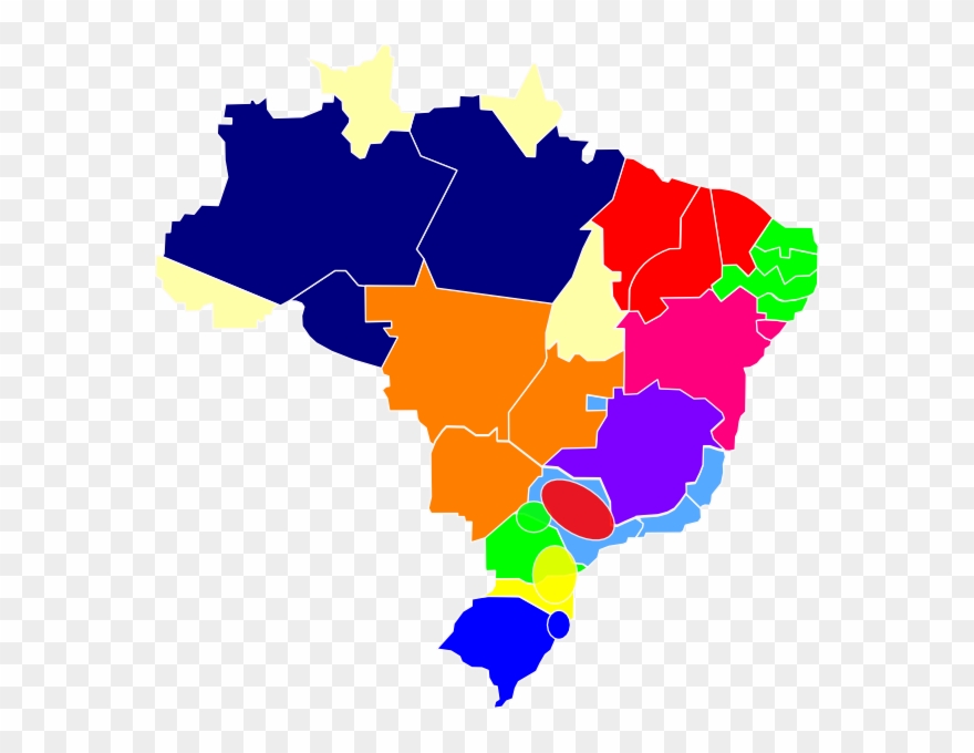 Mapa Brasil Clip Art - Brazil Port Map - Png Download