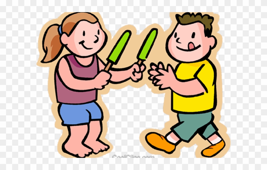 Snack Clipart Kids Sharing - Sharing Of Toys Clipart - Png Download