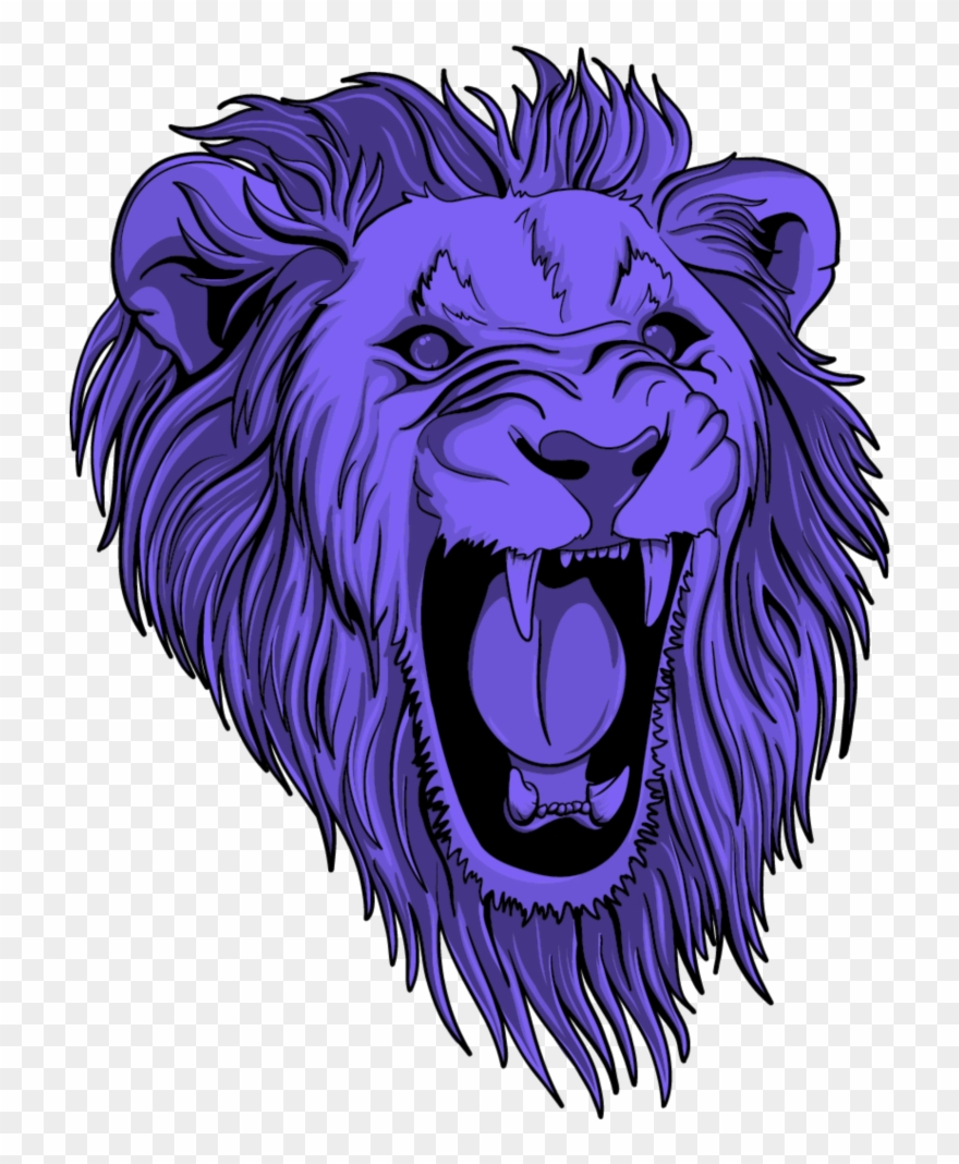 #mq #purple #lion #lions #head #wild - Vector Cara De Leon Clipart