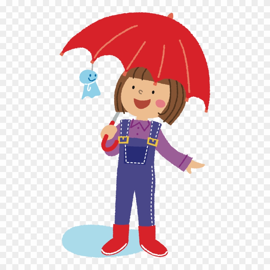 This Png File Is About Happy , Girl , Ghost , Shine - Cartoon With Umbrella Png Clipart