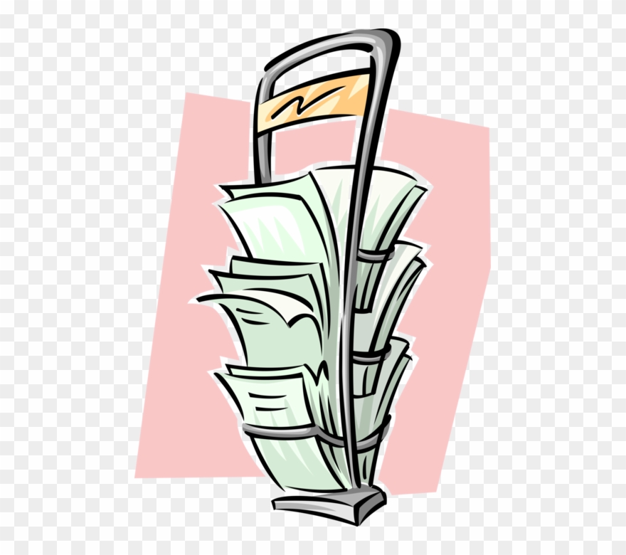 Vector Illustration Of Newsstand, Newspaper Serial Clipart