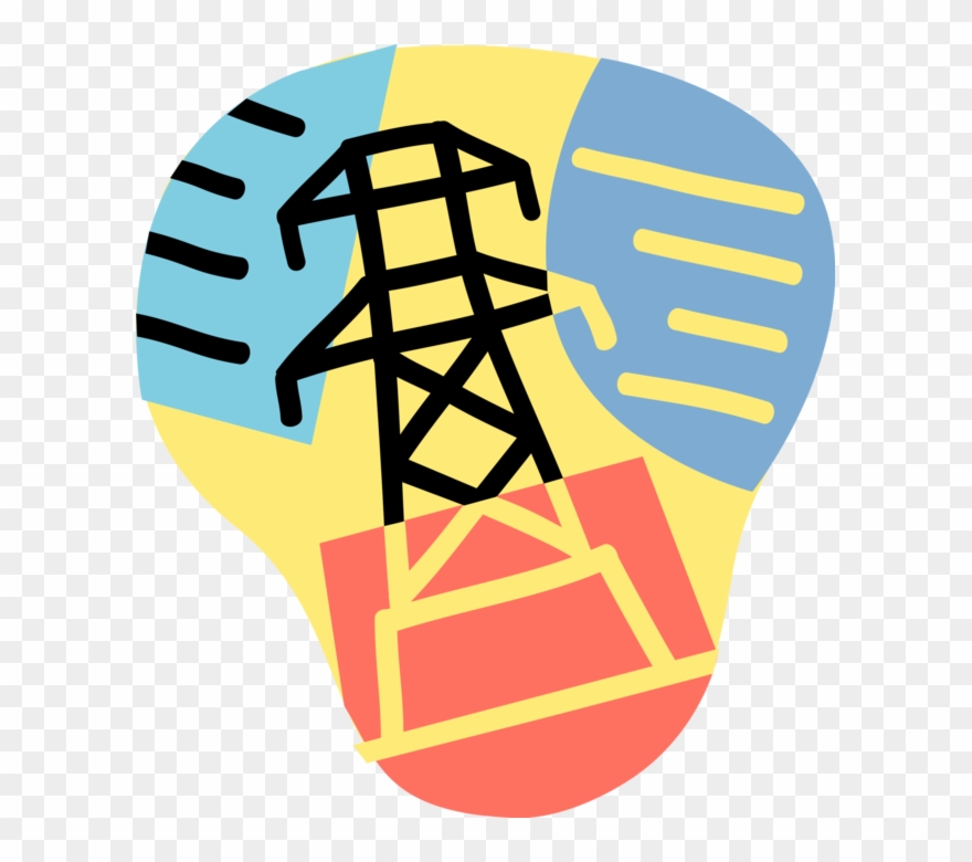Vector Illustration Of Electricity Power Energy Transmission Clipart