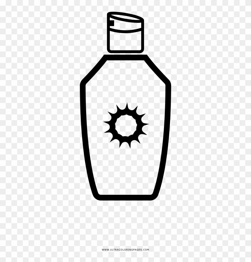 Lotion Coloring Page - Glass Bottle Clipart