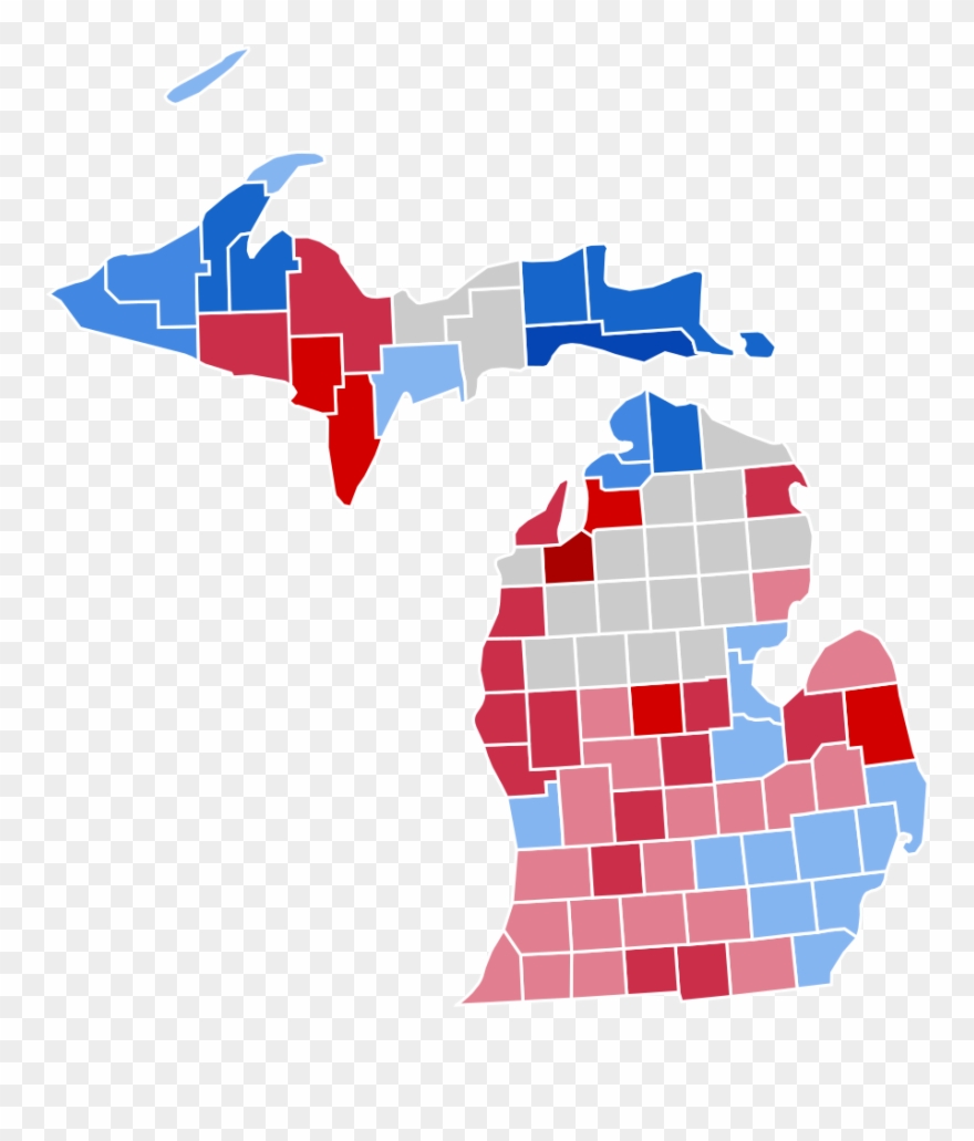 Michigan Presidential Election Results - Michigan 2016 Election Map Clipart