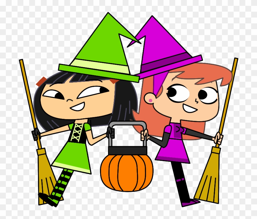 Sidekick Kitty Ko And Vana Glama Halloween Witches - Ec 707 Witch Clipart