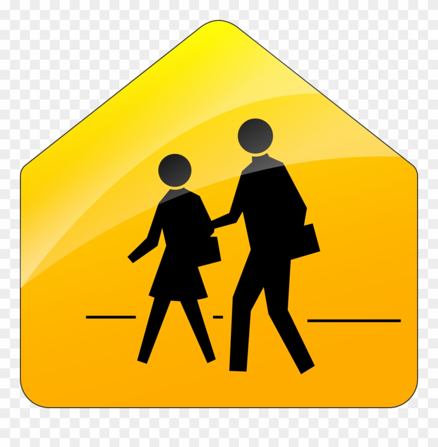 Yeild-sign - Two People Walking Road Sign Clipart