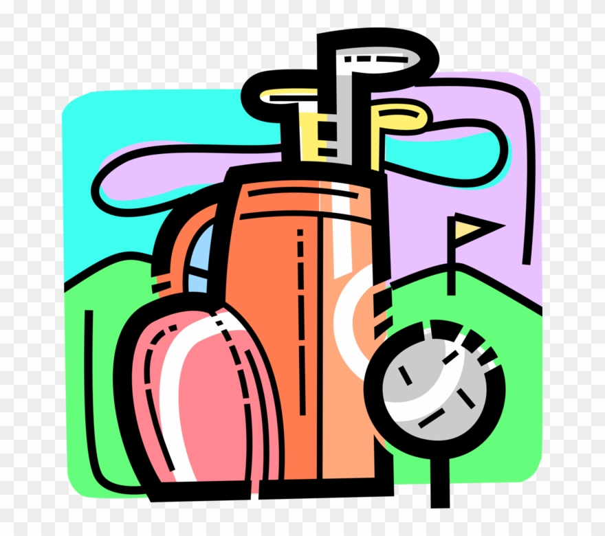 Vector Illustration Of Sport Of Golf Clubs In Leather Clipart