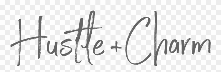 Hustle Charm Secondary Logo Black - Calligraphy Clipart
