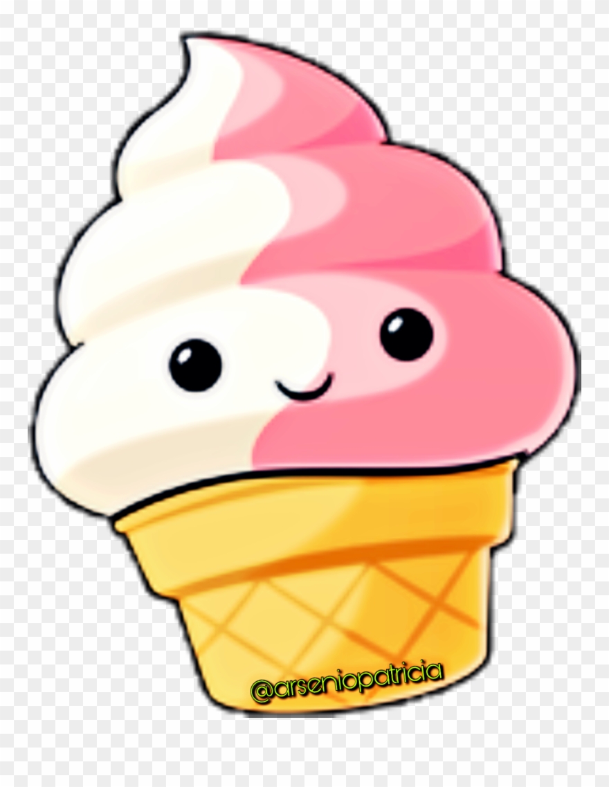 Scsundae Sticker - Cute Kawaii Ice Cream Drawing Clipart