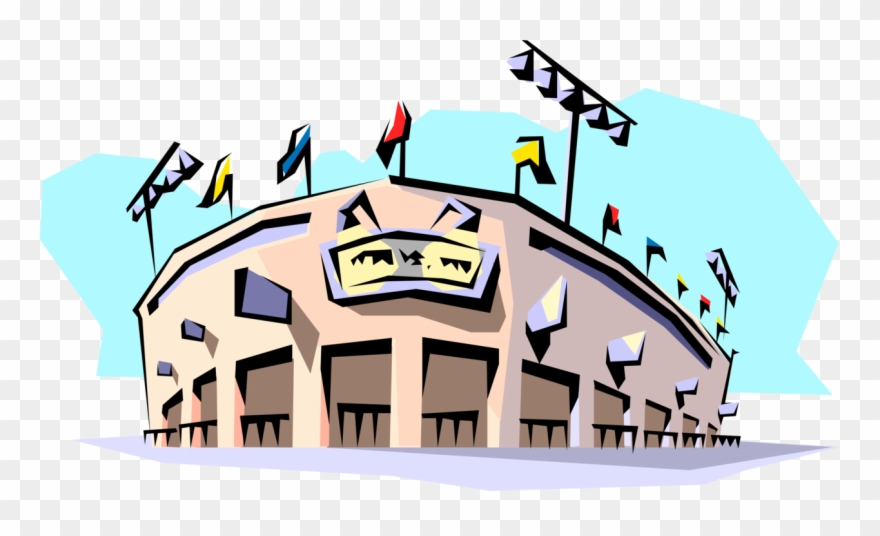 Vector Illustration Of American Pastime Sport Of Baseball - Baseball Stadium Clip Art - Png Download