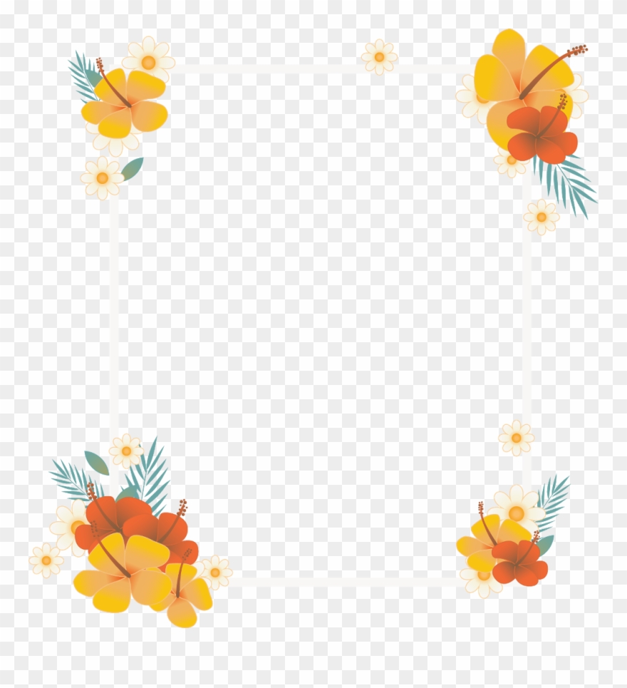 #frame #border #flowers #tropical #ftestickers Clipart