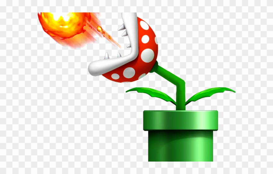 Fireball Clipart Super Mario - Mario Fire Plant - Png Download