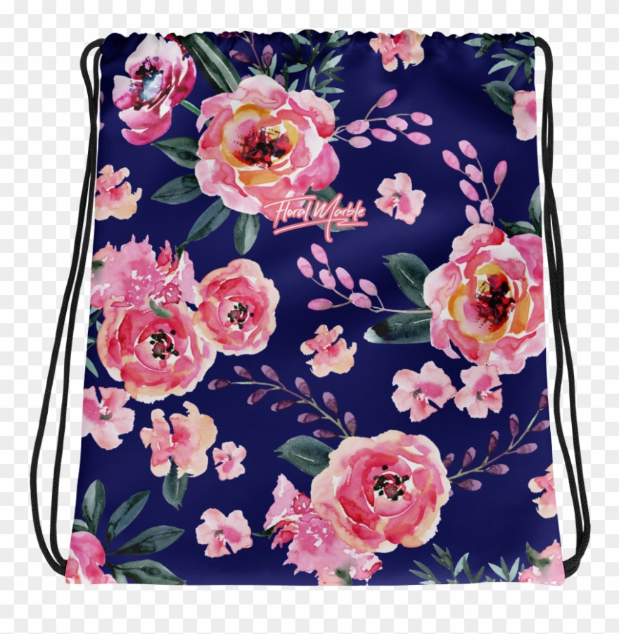 Floral Kiss Drawstring Bag - Bag Clipart