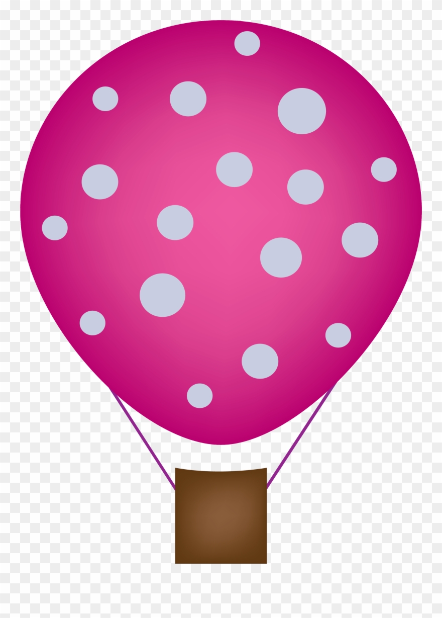 Hot Air Balloon Clipart Polka Dot - Balloon - Png Download