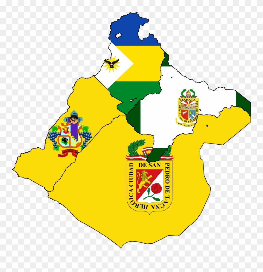 Flag Map Of Provinces Of Tacna - Tarata Province Clipart