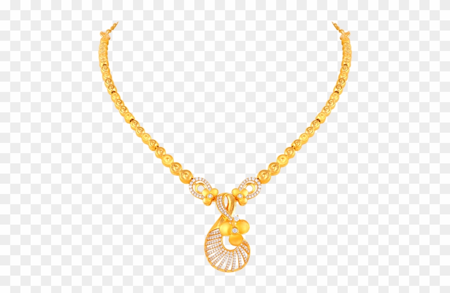 Dainty Golden Swirls Necklace - Necklace Clipart