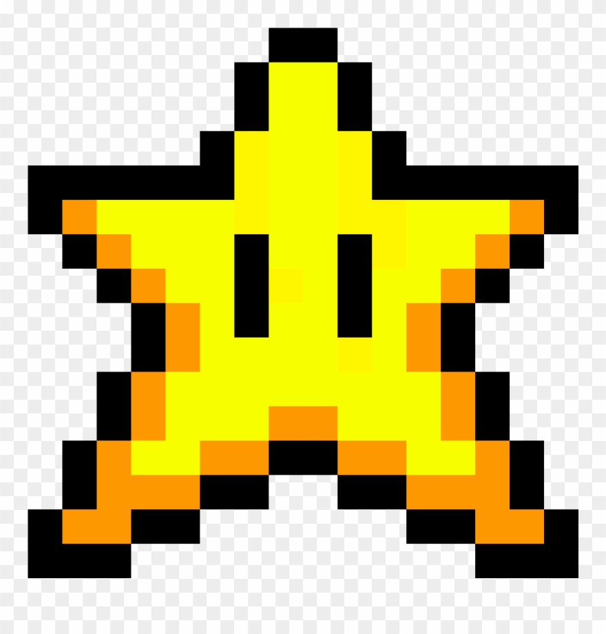 Mario Maker - Star Pixel Art Minecraft Clipart