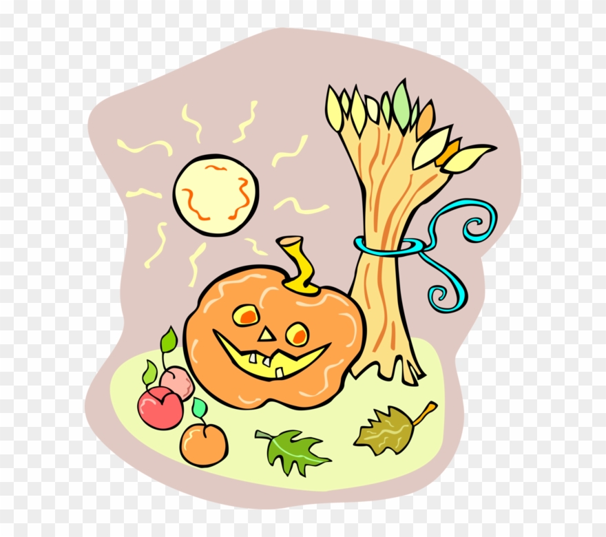 Vector Illustration Of Halloween Jack O' Lantern Carved Clipart