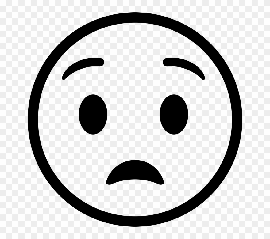 Anguished Face Emoji Rubber Stamp - Smiley Clipart
