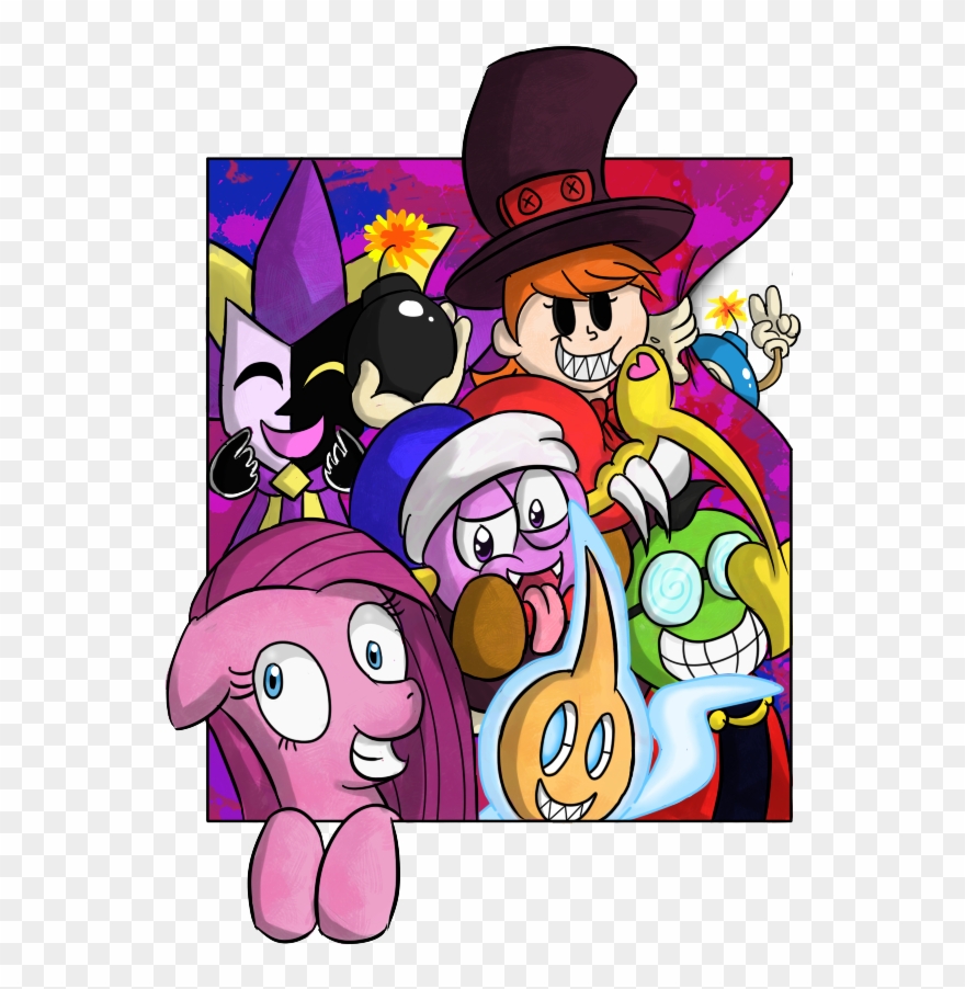 Sweet Candy Girl, Crossover, Dimentio, Fawful, Kirby, - Cartoon Clipart