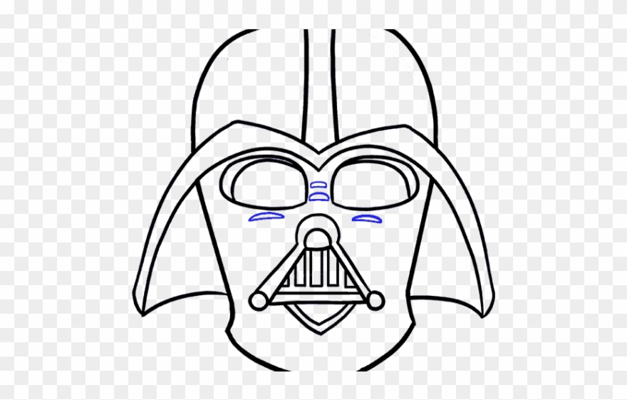 Drawn Knight Head - Easy Simple Darth Vader Drawing Clipart