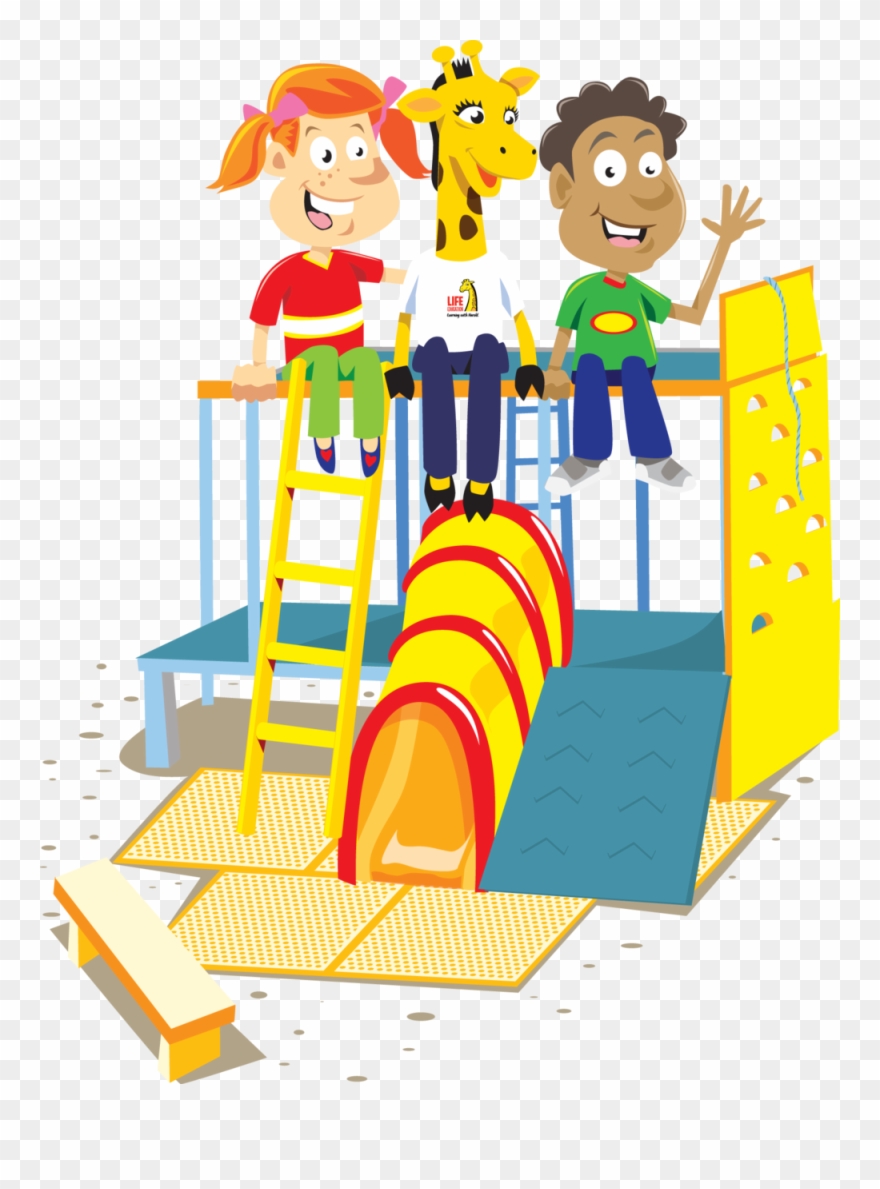 Friends On Playground Rgb Clipart