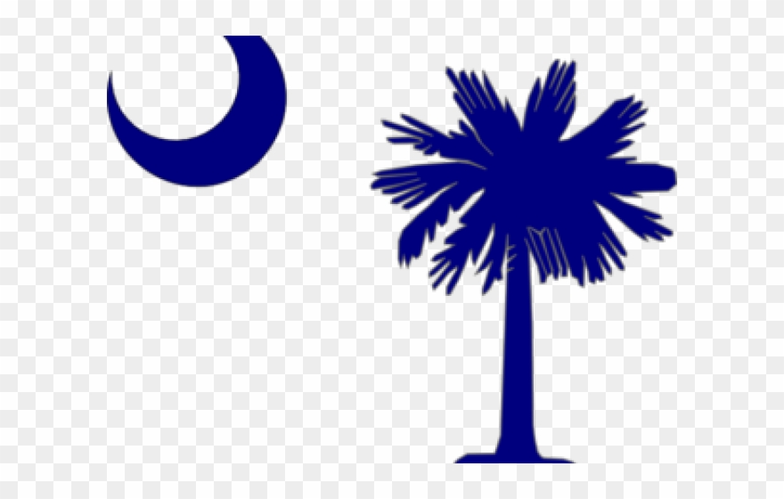 Sc Cliparts - Palmetto Tree And Crescent Moon - Png Download