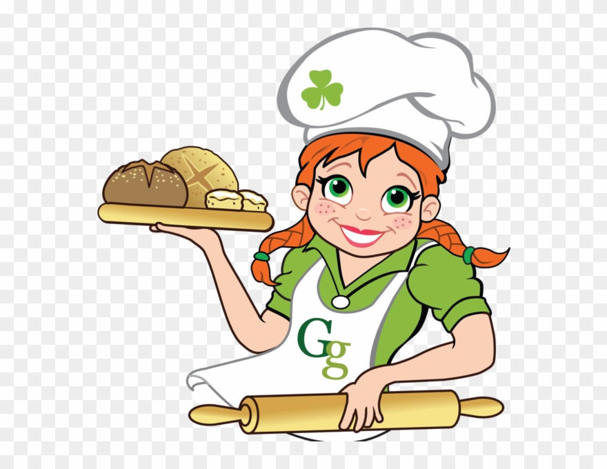 Gaelic Girl Goodies - Girl Baking Bread Clipart - Png Download
