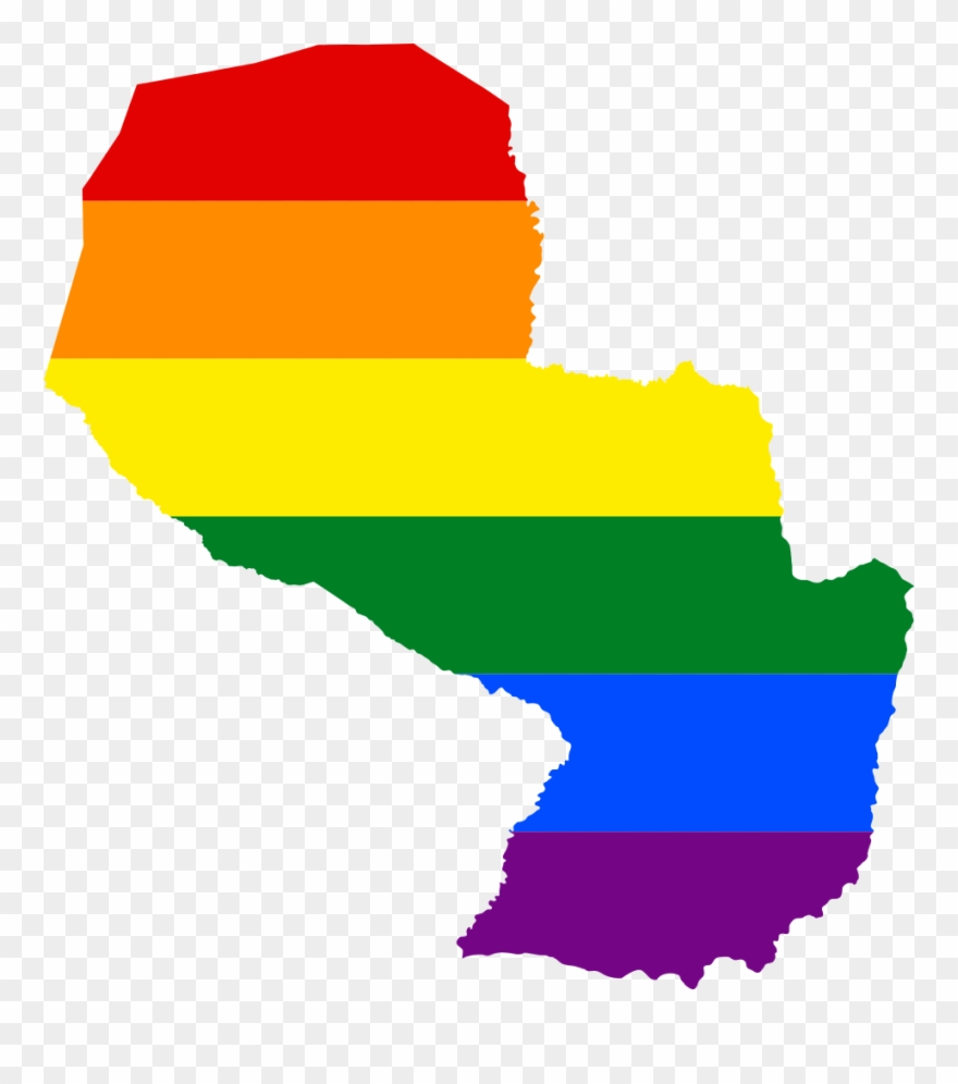 Lgbt Flag Map Of Paraguay - Paraguay Transparent Clipart