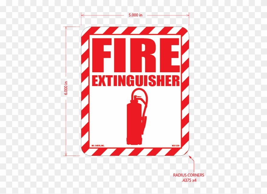 Fire Extinguisher Styrene Sign - Door Signs Clipart